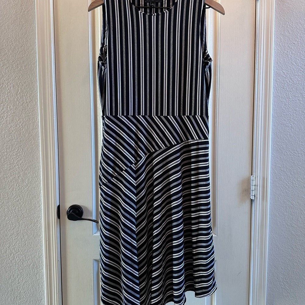 Banana Republic Asymmetrical Black and White Dress